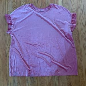 Pink sparkle velour top